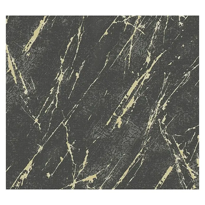 A.S. Création Casual Living Vliestapete MarmorSchwarz/Gold/Metallic, Steinoptik, 10,05 x 0,53 m