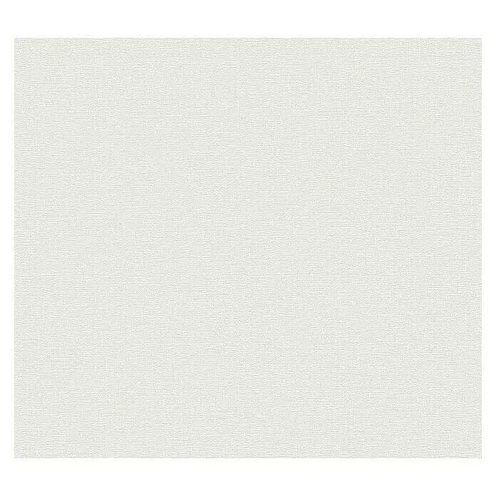 A.S. Création Casual Living Vliestapete Textilstruktur - Hellgrau/Creme, Uni, 10,05 x 0,53 m - Weiße, fein texturierte Oberfläche mit einem subtilen, unregelmäßigen Gewebe.