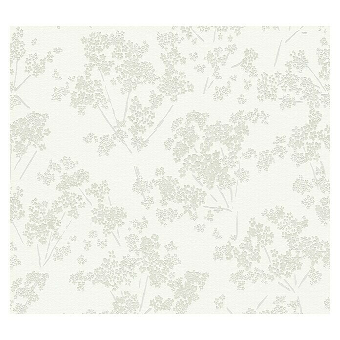 AS Creation Casual Living Vliestapete Blümchen (Weiß/Grün/Grau, Floral, 10,05 x 0,53 m) | BAUHAUS