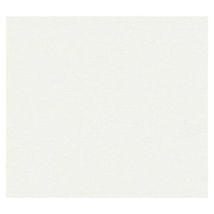 A.S. Création Casual Living Vliestapete Textilstruktur - Weiß, Uni, 10,05 x 0,53 m - Weiße, fein strukturierte Oberfläche.