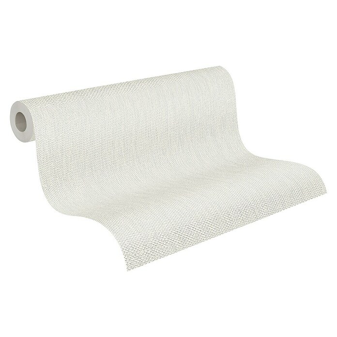 A.S. Création Casual Living Vliestapete Textiluni (Silberweiß, Uni, 10,05 x 0,53 m) | BAUHAUS