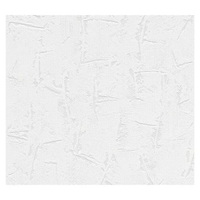 A.S. Création Casual Living Vliestapete Strukturtapete - Weiß, Uni, 10,05 x 0,53 m - Weiße, texturierte Oberfläche mit subtilen, unregelmäßigen Mustern.