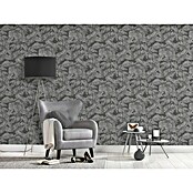 AS Creation Casual Living Vliestapete (Anthrazit/Grau/Silber, Floral, 10,05 x 0,53 m) | BAUHAUS