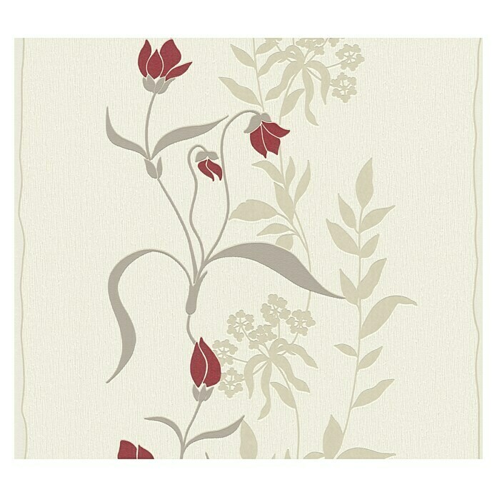 AS Creation Casual Living Vliestapete (Creme/Rot/Beige, Floral, 10,05 x 0,53 m) | BAUHAUS