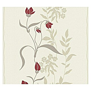 AS Creation Casual Living Vliestapete (Creme/Rot/Beige, Floral, 10,05 x 0,53 m)