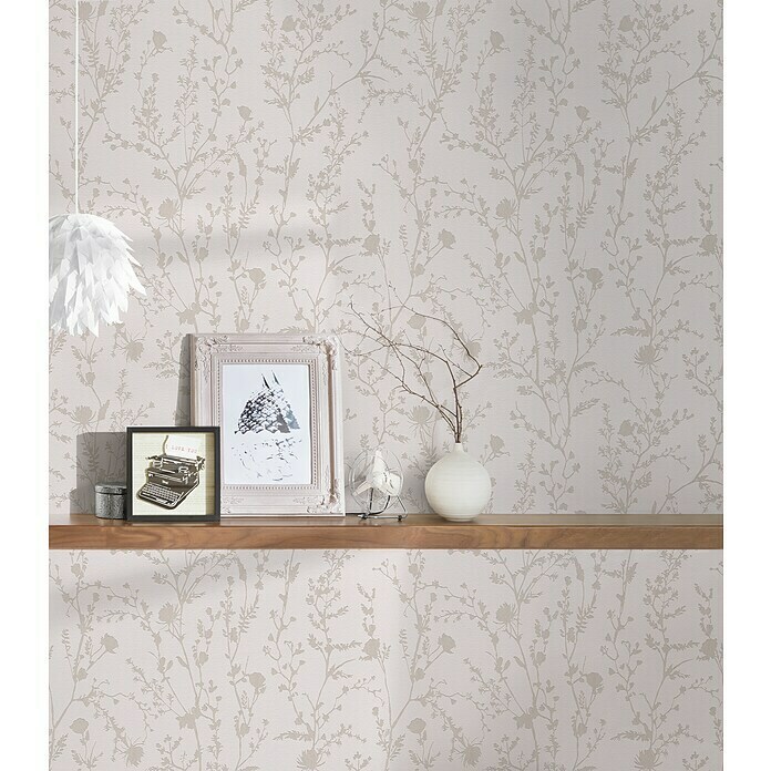 AS Creation Casual Living Vliestapete (Hellrosa/Hellgrau, Floral, 10,05 x 0,53 m) | BAUHAUS