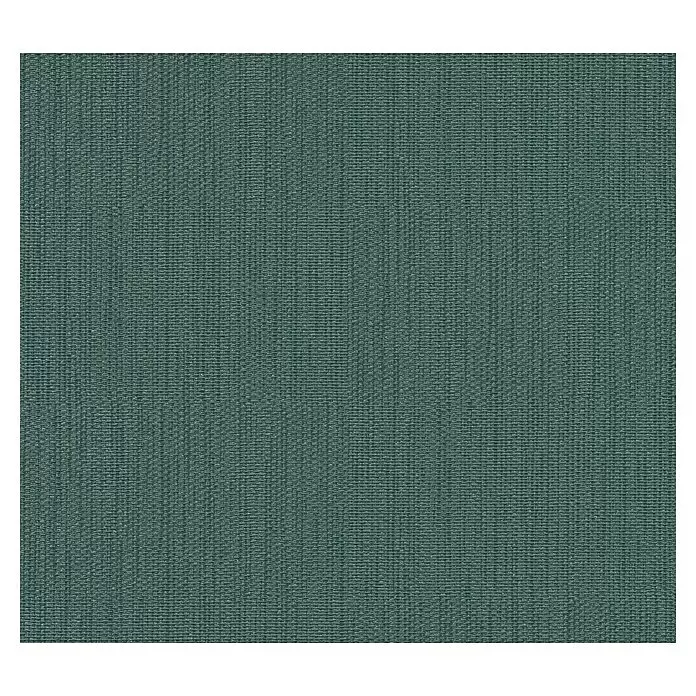 A.S. Création Casual Living Vliestapete Strukturtapete - Grün/Dunkelgrün, Uni, 10,05 x 0,53 m - Dunkeltürkiser Webstoff mit deutlicher, strukturierter Musterung.