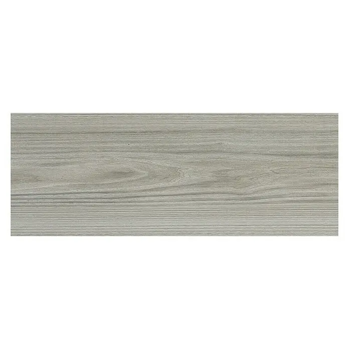 Pavimento cerámico Ferik - 20,5 x 61,5 cm, Gris - La imagen muestra una baldosa gris con aspecto de madera con un grano fino, que proporciona un aspecto moderno y elegante. Ideal para diseños de suelos y paredes.