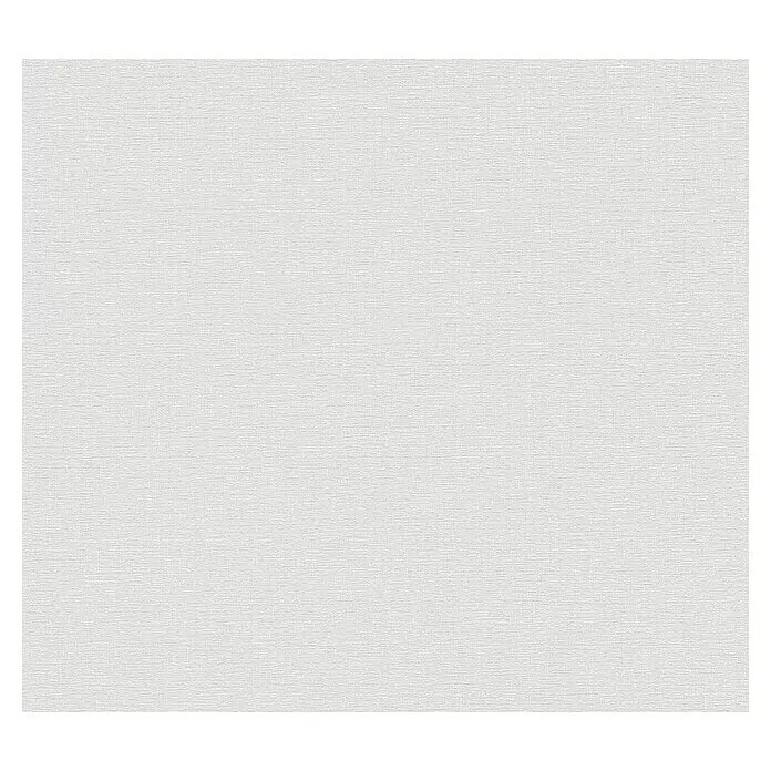 A.S. Création Casual Living Vliestapete Textilstruktur - Grau, Uni, 10,05 x 0,53 m - Weißes, fein strukturiertes Oberflächenmaterial mit subtiler, textiler Textur.