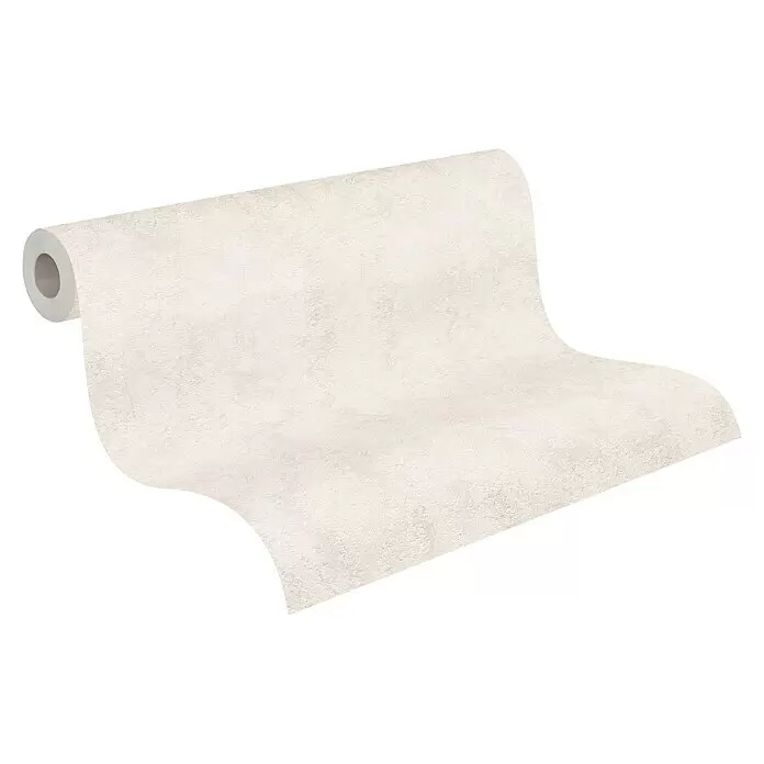 A.S. Création Casual Living Vliestapete - Creme, Uni, 10,05 x 0,53 m - Rolle strukturierte beige Tapete mit dezentem Muster.