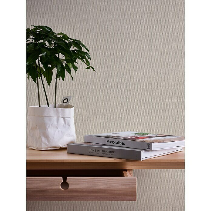 AS Creation Casual Living Vliestapete Strukturtapete (Creme/Grau, Uni, 10,05 x 0,53 m) | BAUHAUS