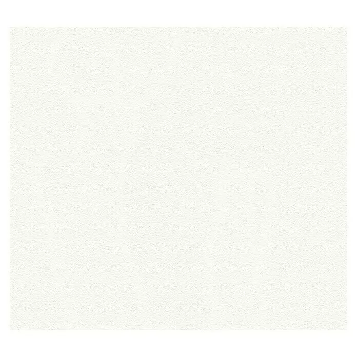 A.S. Création Casual Living Vliestapete - Wollweiß, Uni, 10,05 x 0,53 m - Weiße, texturierte Oberfläche mit feinem, körnigem Muster.