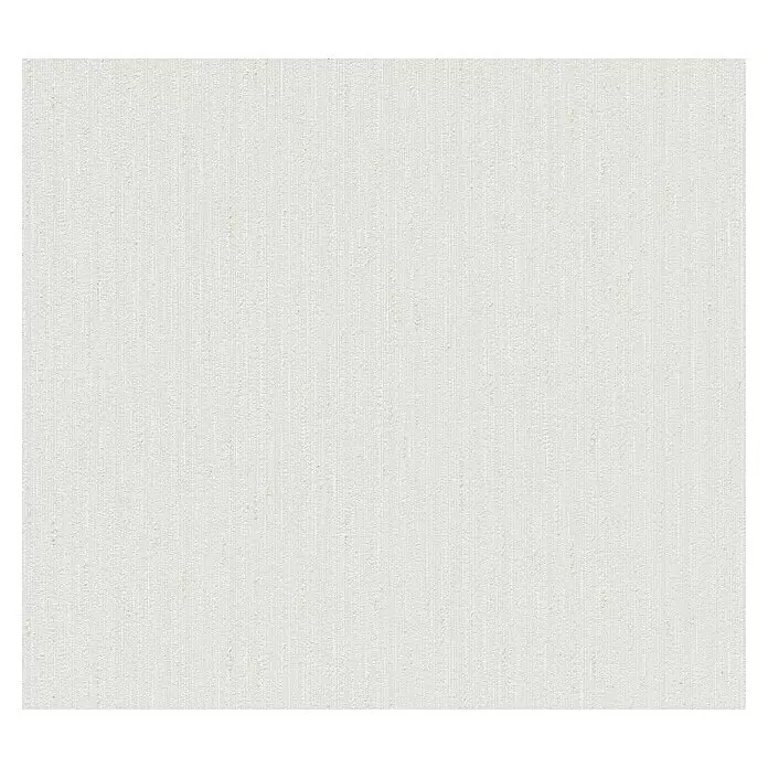 A.S. Création Casual Living Vliestapete Struktur - Grau/Taupe, Uni, 10,05 x 0,53 m - Weißes, subtil texturiertes Gewebe mit vertikaler Rippung.