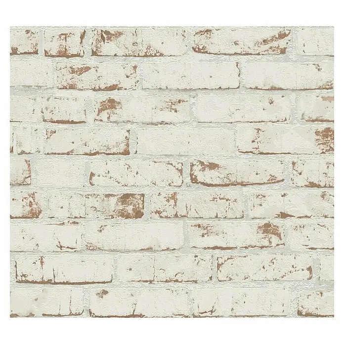 A.S. Création Casual Living Vliestapete New England Klinker - Weiß/Rot, Steinoptik, 10,05 x 0,53 m - Nahtlose Tapete mit weißem Ziegelmuster, das eine rustikale und moderne Wandgestaltung für jeden Raum ermöglicht.