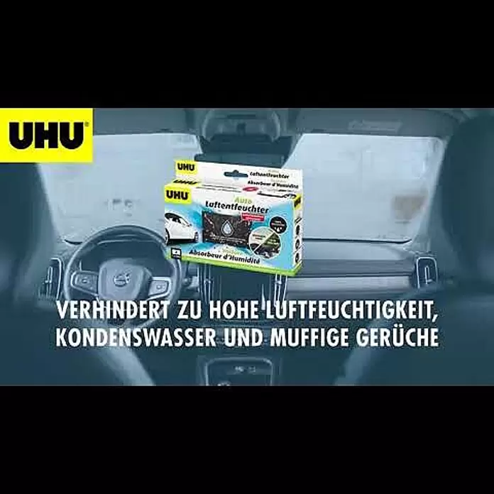 UHU Luftentfeuchter Auto - 300 g - UHU Auto Luftentfeuchter  - die Lsung gegen beschlagene Scheiben und Feuchtigkeitsprobleme im Auto