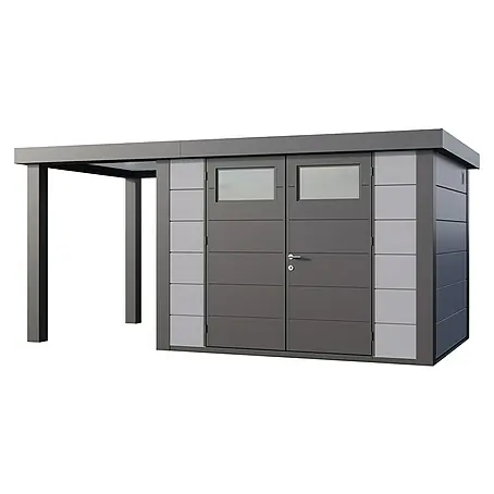 Telluria  Gerätehaus Classico 3024 mit Open Lounge S links