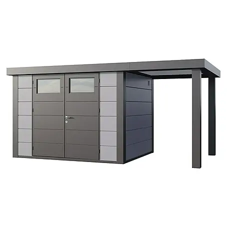 Telluria  Metallgerätehaus Classico 3024 mit Open Lounge S rechts