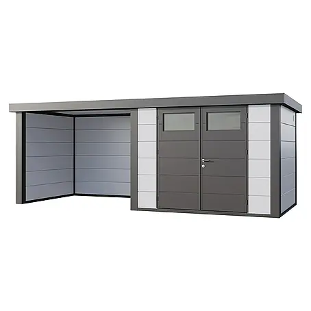 Telluria  Metallgerätehaus Classico 3024 mit Lounge S links