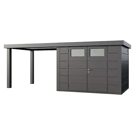 Telluria  Metallgerätehaus Classico 3024 mit Open Lounge L links