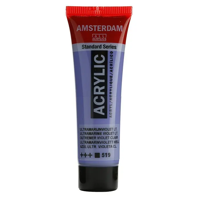 Talens Amsterdam Pintura acrílica Standard - Azul ultramar violeta claro, 20 ml, Tubo - Un tubo de pintura acrílica Amsterdam Standard Series en Ultramar Violeta Lt., ideal para artistas y proyectos creativos.