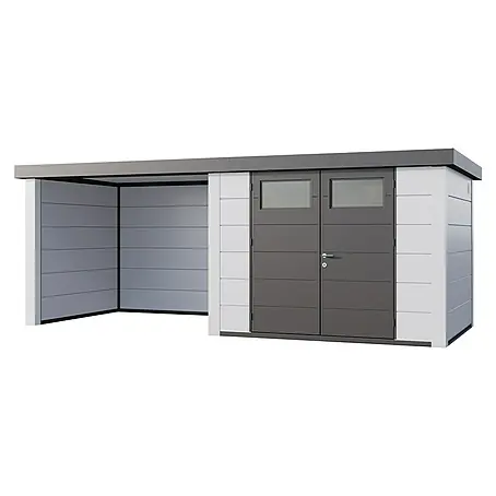 Telluria  Metallgerätehaus Classico 3024 mit Lounge S links