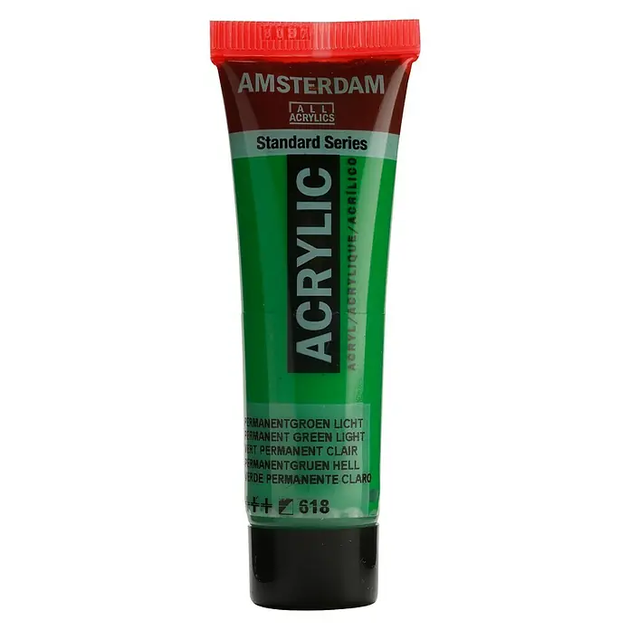 Talens Amsterdam Pintura acrílica Standard - Verde permanente claro, 20 ml, Tubo - Tubo de acrílico Amsterdam Standard Series en Verde Permanente Claro, ideal para artistas y aficionados.