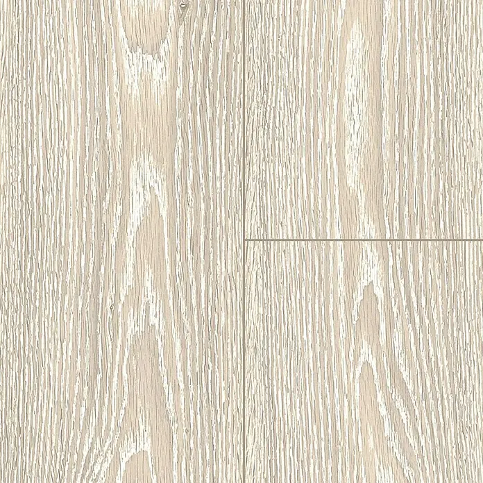 Laminado Roble Jazmín - 1.380 x 193 x 7 mm, AC3 - Suelo laminado gris claro con un diseño de vetas de madera natural. Es resistente, fácil de limpiar y aporta un toque de elegancia.