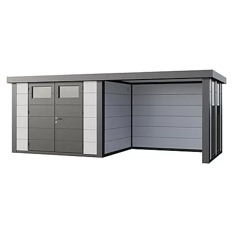 Telluria  Metallgerätehaus Classico 3024 mit Lounge S rechts inkl. 2 Fenster