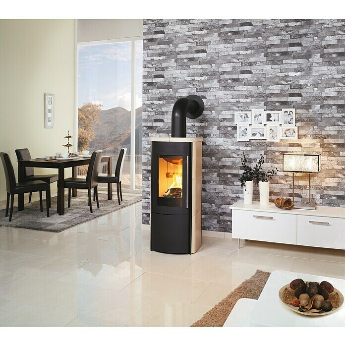 Hark Kaminofen (6 kW, Raumheizvermögen: 118 m³, Verkleidung: Kachel, Creme)