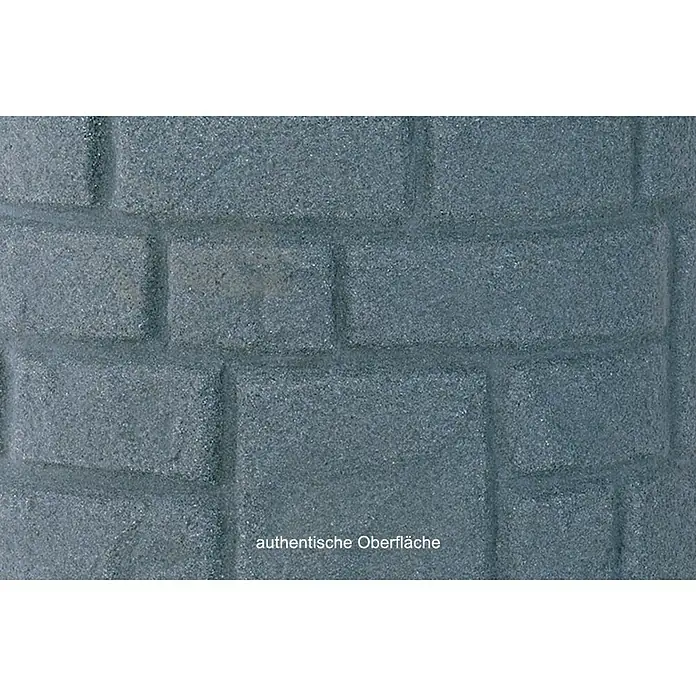 Arves Regenspeicher Arcado - 460 l, Black Granitfarben - Detailaufnahme einer grauen Mauerwerk-Oberfläche, die eine authentische und robuste Textur zeigt.