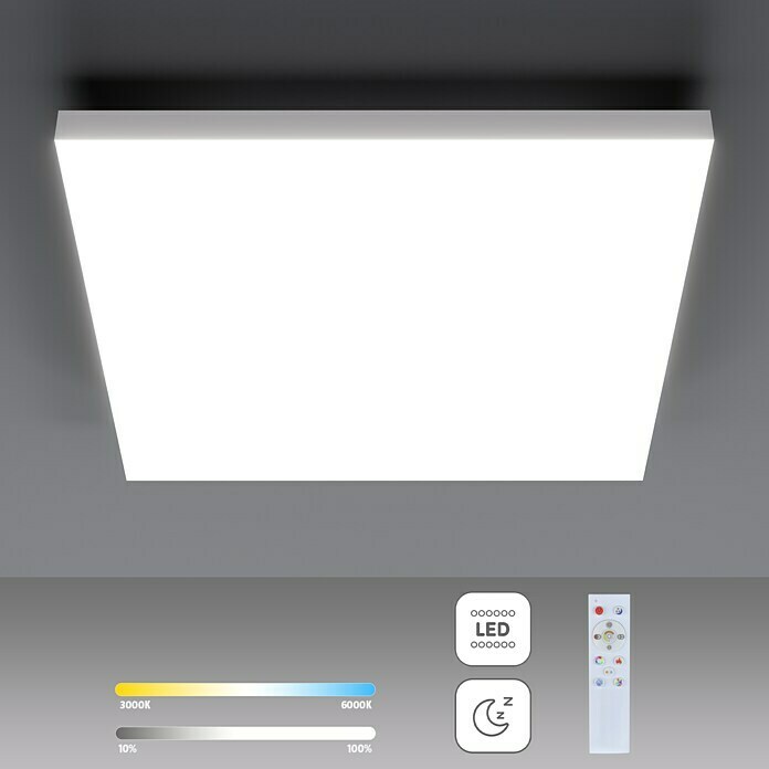 Tween Light LED-Panel Frameless (49 W, Farbe: Weiß, L x B x H: 60 x 60 x 6 cm)