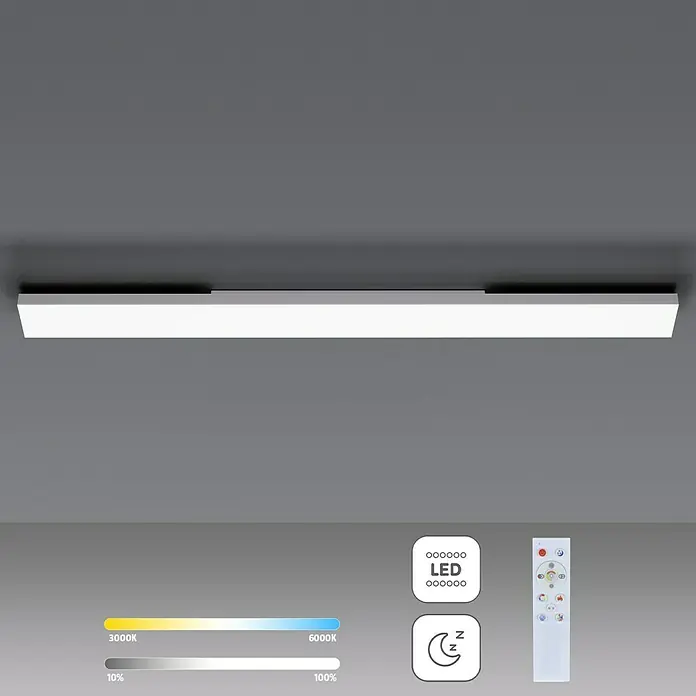 Tween Light LED-Panel Frameless - 35 W, L x B x H: 120 x 10 x 6 cm, Weiß, Mehrfarbig - Moderne LED-Deckenleuchte mit Fernbedienung zur Helligkeits- und Farbtemperaturregulierung, ideal für stilvolle Wohnräume.