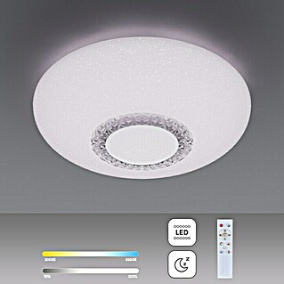 Tween Light LED-Deckenleuchte rund Mara (60 W, Ø x H: 60 x 10,5 cm, Weiß/Klar, Mehrfarbig)
