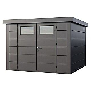 Telluria Gerätehaus Classico 3030 (Stahl, Anthrazit/Anthrazit, Außenmaß inkl. Dachüberstand (B x T): 298 x 298 cm)