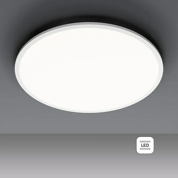 Tween Light LED-Panel rund 4000 K - 40 W, Ø x H: 80 x 5 cm, Weiß, Neutralweiß - Eine runde LED-Deckenleuchte mit einem schlichten, modernen Design, die eine helle und gleichmäßige Ausleuchtung bietet.