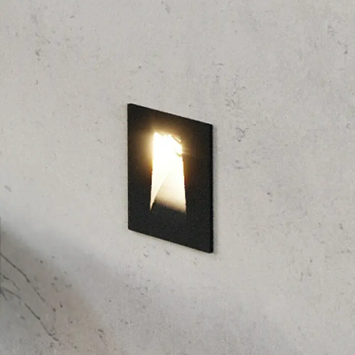 Eglo LED-Einbauspot Mecinos - Schwarz, L x B x H: 80 x 80 x 3 mm, Warmweiß - Schwarze Wandleuchte mit rechteckiger Blende und modernem, hellem Lichtakzent für stimmungsvolle Beleuchtung im Raum.