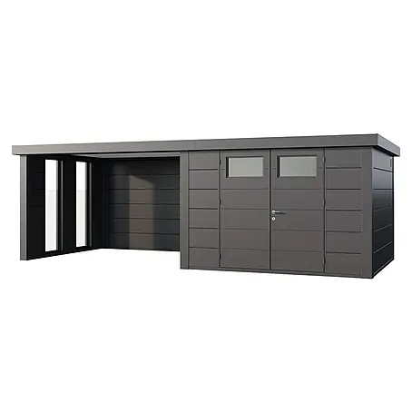 Telluria  Metallgerätehaus Classico 3330 mit Lounge L links inkl. 2 Fenster