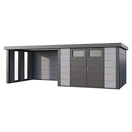 Telluria  Metallgerätehaus Classico 3330 mit Lounge L links inkl. 2 Fenster