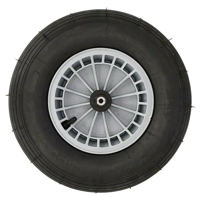 Altrad Schubkarren-Ersatzrad - Luftbereifung, Traglast: 150 kg - Schwarzes Rad mit grauem Kunststoffspeichen-Design. Ideal für Schubkarren oder ähnliche Anwendungen, robust & langlebig.
