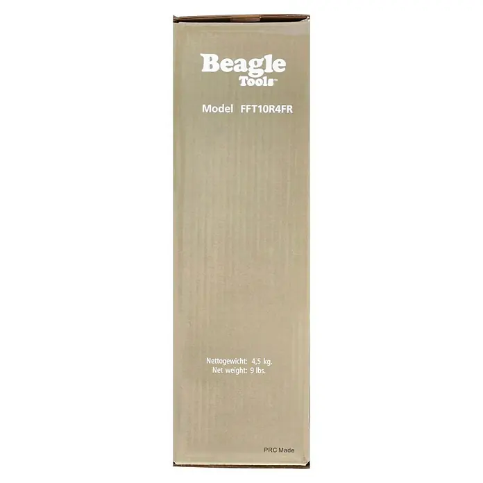 BAUHAUS Sackkarren-Ersatzrad Beagle - 25,4 cm - Karton von Beagle Tools mit der Modellnummer FFT10R4FR und einem Nettogewicht von 4,5 kg bzw. 9 lbs. Hergestellt in der VR China.