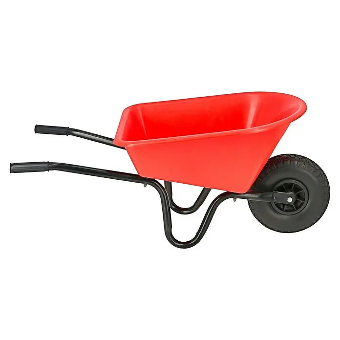 Altrad Kinder-Schubkarre - 20 l, Rot, Traglast: 10 kg - Rote Schubkarre mit schwarzem Rahmen und Rad. Ideal für Gartenarbeit und Bauprojekte, robust und zuverlässig für den Transport von Materialien.