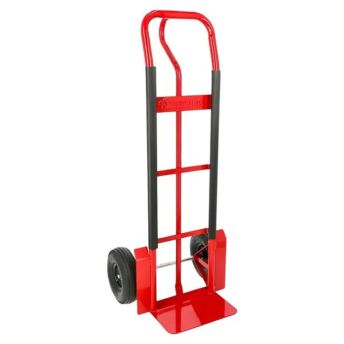BAUHAUS Sackkarre HT 600 S - Stahl, Traglast: 250 kg - Rote Sackkarre mit schwarzem Griff, ideal zum Transport von schweren Gegenständen. Die robuste Konstruktion sorgt für Langlebigkeit.