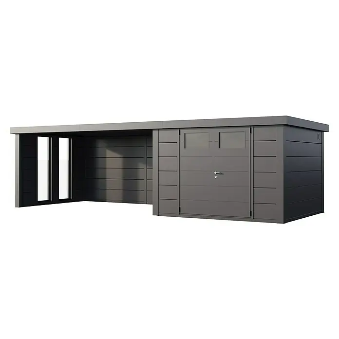 Telluria Metallgerätehaus Classico 3330 mit Lounge XL links inkl. 2 Fenster