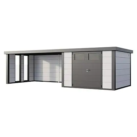 Telluria  Metallgerätehaus Classico 3330 mit Lounge XL links inkl. 2 Fenster