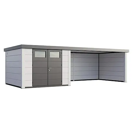 Telluria  Metallgerätehaus Classico 3330 mit Lounge XL rechts