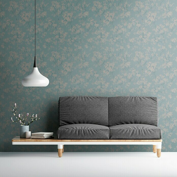 AS Creation Casual Living Vliestapete Blümchen (Blau/Beige/Türkis, Floral, 10,05 x 0,53 m) | BAUHAUS