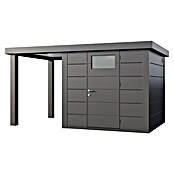 Telluria Caseta metálica Classico 2424 con salón abierto a la izquierda (Medidas ext. (An x Pr): 426 x 258 cm, Acero, Antracita, Sin set) | BAUHAUS