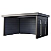 Telluria Pavillon Singolo 4836 inkl. Elektro-Set (Außenmaß inkl. Dachüberstand (B x T): 508 x 388 cm, Stahl, Anthrazit, Inkl. Innenwandverkleidung, Fenster rechts & Elektro-Set) | BAUHAUS