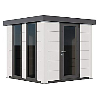 Telluria Gartenhaus Luminato 2424 (Stahl, Weiß/Weiß, Außenmaß inkl. Dachüberstand (B x T): 238 x 238 cm)