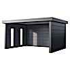 Telluria Pavillon Singolo 4836 inkl. Elektro-Set (Außenmaß inkl. Dachüberstand (B x T): 508 x 388 cm, Stahl, Anthrazit, Inkl. Innenwandverkleidung, Fenster rechts & Elektro-Set) | BAUHAUS